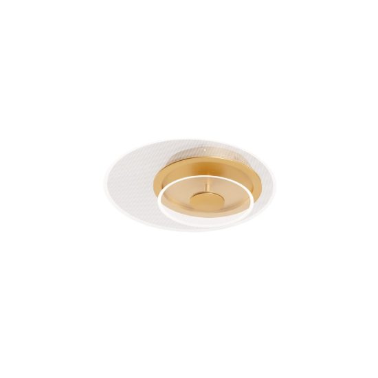 Plafoniera led 29w 3000k 40cm dimmerabile moderna rotonda oro ottone