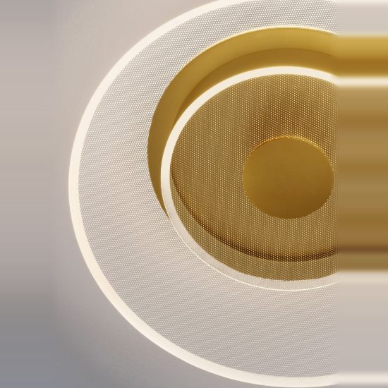 Plafoniera led 29w 3000k 40cm dimmerabile moderna rotonda oro ottone