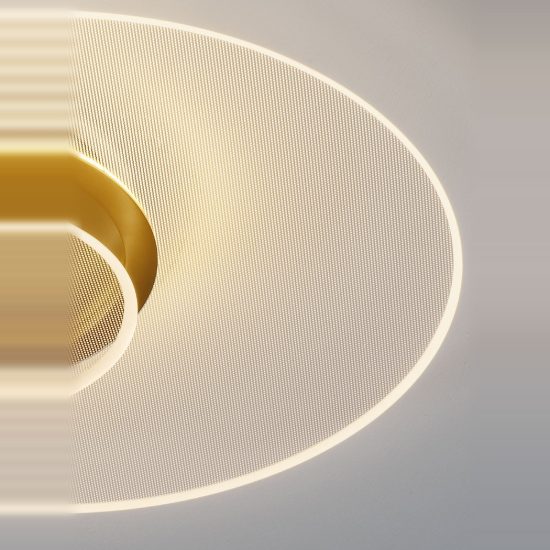 Plafoniera led 29w 3000k 50cm dimmerabile moderna tonda oro ottone