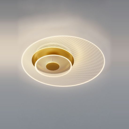 Plafoniera led 29w 3000k 50cm dimmerabile moderna tonda oro ottone