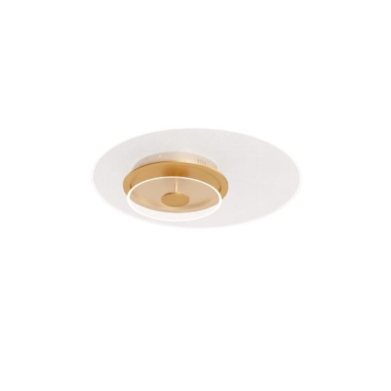 Plafoniera led 35w 3000k dimmerabile 60cm moderna rotonda oro ottone