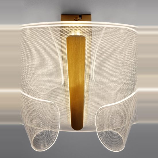Plafoniera led 20w 3000k 45cm dimmerabile moderna rotonda oro ottone
