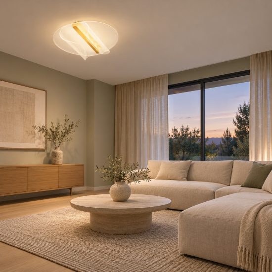 Plafoniera led 20w 3000k 45cm dimmerabile moderna rotonda oro ottone