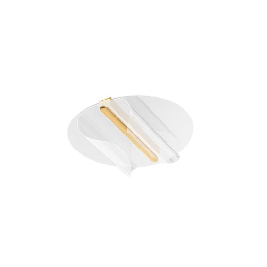 Plafoniera led 20w 3000k 45cm dimmerabile moderna rotonda oro ottone