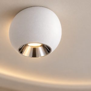 Faretto led 13w 3000k per cucina moderno da soffitto sferico bianco sabbiato