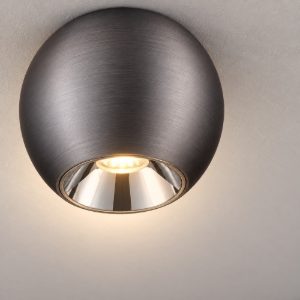 Faretto led 13w 3000k da soffitto per cucina moderno sferico argento anticato