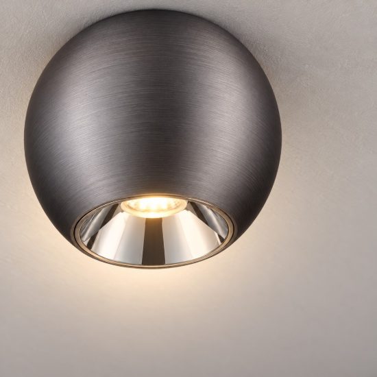 Faretto led 13w 3000k da soffitto per soggiorno moderno sferico argento anticato