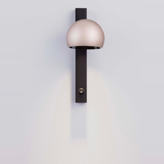 Applique da comodino con faretto per camera da letto oro champagne e nero led 10w 3000k orientabile
