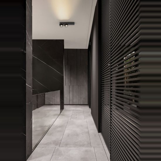 Faretto doppio da soffitto moderno lineare nichel foggy e nero led 21w 3000k 36cm dimmerabile