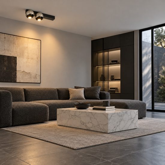 Faretto doppio da soffitto moderno lineare nichel foggy e nero led 21w 3000k 36cm dimmerabile