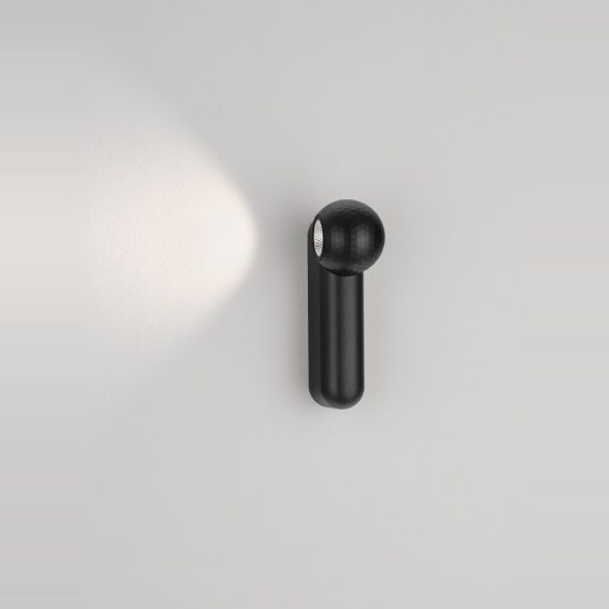 Plafoniera con faretto per soggiorno moderna lineare nera led 7w 3000k 15cm orientabile
