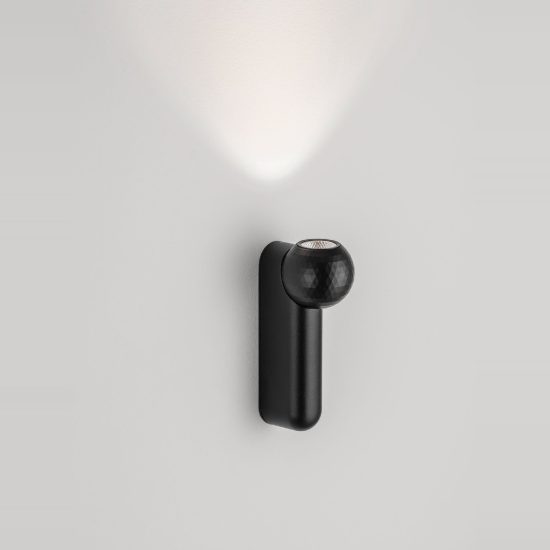 Plafoniera con faretto per soggiorno moderna lineare nera led 7w 3000k 15cm orientabile