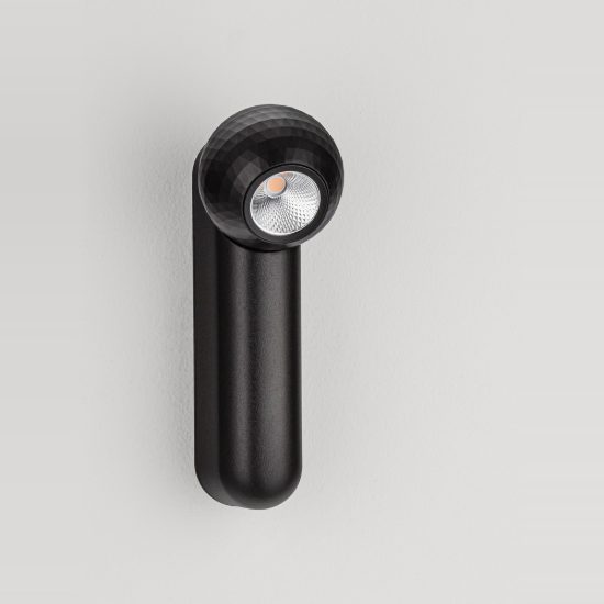 Plafoniera con faretto per soggiorno moderna lineare nera led 7w 3000k 15cm orientabile