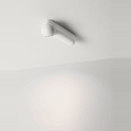 Plafoniera con faretto da soffitto led 7w 3000k orientabile per soggiorno moderna lineare bianca 15cm