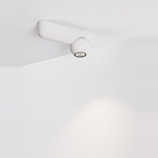 Plafoniera con faretto da soffitto led 7w 3000k orientabile per soggiorno moderna lineare bianca 15cm