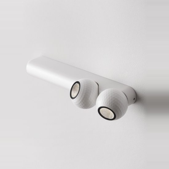 Plafoniera con faretti led 14w 3000k 26cm moderna lineare bianca