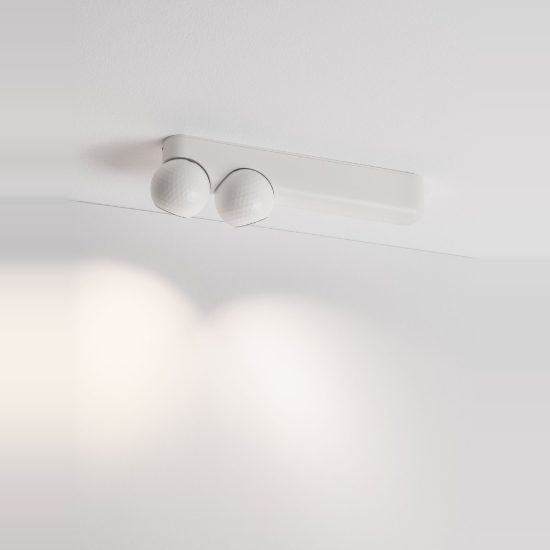 Plafoniera con faretti led 14w 3000k 26cm moderna lineare bianca