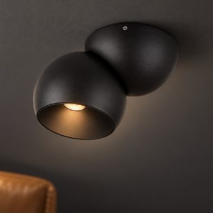 Faretto per cucina moderno nero da soffitto led 11w 3000k orientabile dimmerabile