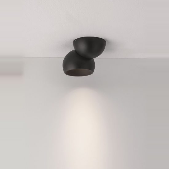 Faretto per soggiorno moderno nero da soffitto led 11w 3000k orientabile dimmerabile