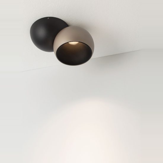 Faretto da soffitto per soggiorno oro champagne e nero led 11w 3000k dimmerabile