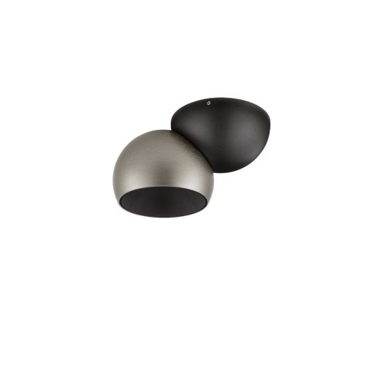 Faretto da soffitto per soggiorno nichel foggy e nero led 11w 3000k dimmerabile