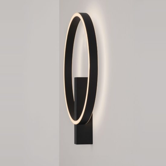 Plafoniera moderna tonda nera led 29w cct 2700k 4000k 47cm dimmerabile