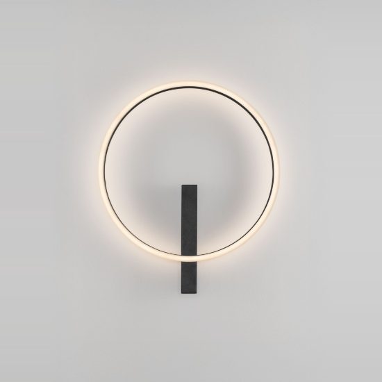 Plafoniera moderna tonda nera led 29w cct 2700k 4000k 47cm dimmerabile