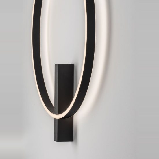 Plafoniera moderna tonda nera led 47w cct 2700k 4000k 68cm dimmerabile