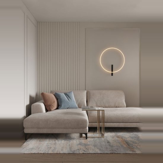 Plafoniera moderna tonda nera led 47w cct 2700k 4000k 68cm dimmerabile