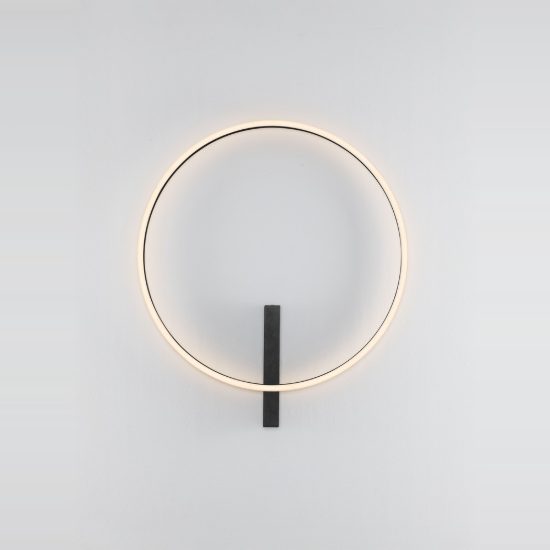 Plafoniera moderna tonda nera led 47w cct 2700k 4000k 68cm dimmerabile