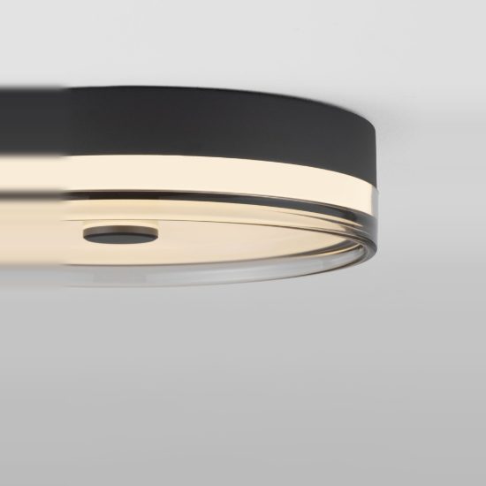 Plafoniera led 22w 3000k 40cm dimmerabile moderna rotonda nero e fume