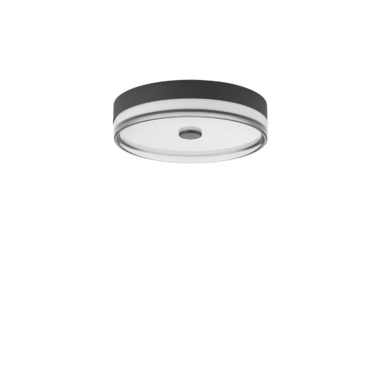 Plafoniera led 22w 3000k 40cm dimmerabile moderna rotonda nero e fume