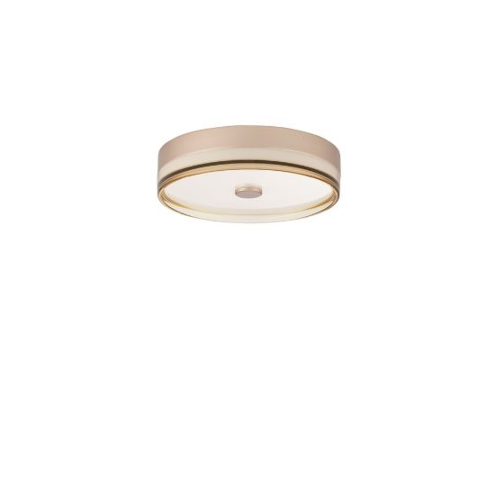 Plafoniera moderna rotonda oro champagne e ambra led 22w 3000k 40cm dimmerabile