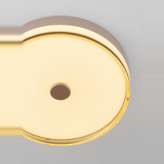 Plafoniera moderna rotonda oro champagne e ambra led 22w 3000k 40cm dimmerabile