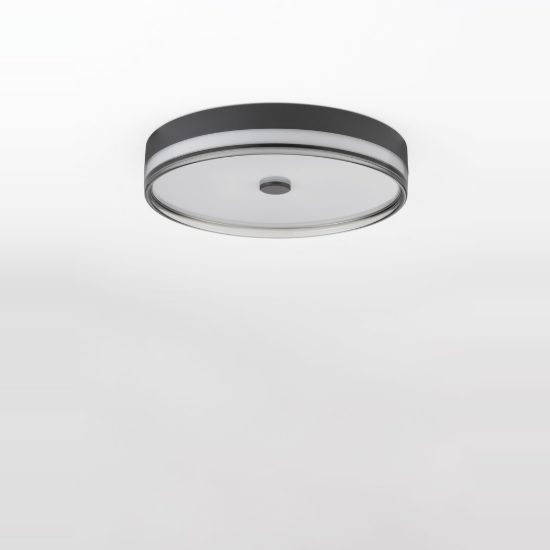 Plafoniera led 31w 3000k 50cm dimmerabile moderna rotonda nero e fume