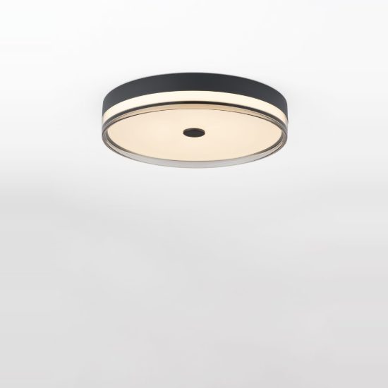 Plafoniera led 31w 3000k 50cm dimmerabile moderna rotonda nero e fume