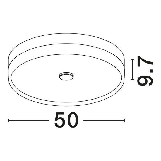 Plafoniera led 31w 3000k 50cm dimmerabile moderna rotonda nero e fume