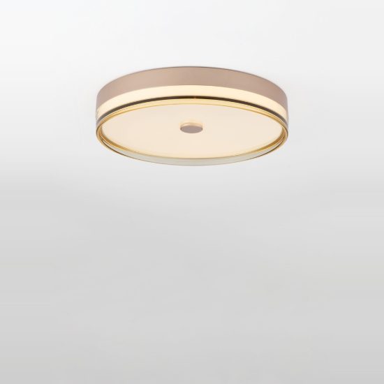 Plafoniera moderna rotonda oro champagne e ambra led 31w 3000k 50cm dimmerabile