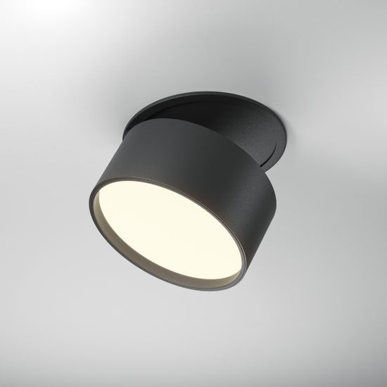 Maytoni onda faretto nero da incasso led 12w orientabile dimmerabile