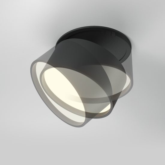 Maytoni onda faretto nero da incasso led 12w orientabile dimmerabile