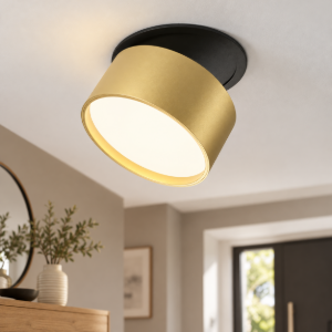 Faretto tondo nero da incasso led 12w orientabile dimmerabile maytoni onda