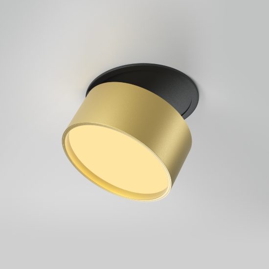 Faretto tondo nero da incasso led 12w orientabile dimmerabile maytoni onda