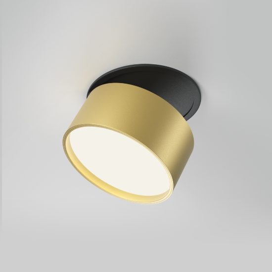 Faretto tondo nero da incasso led 12w orientabile dimmerabile maytoni onda