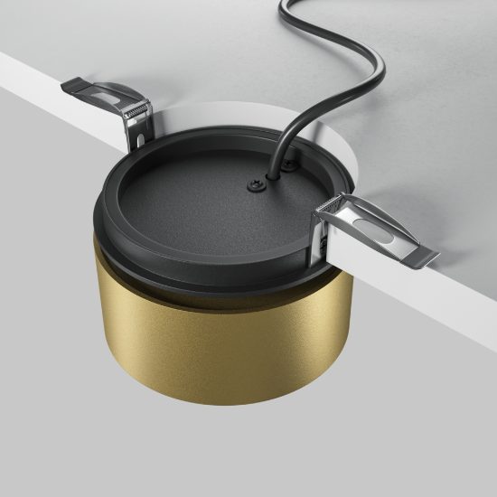 Faretto tondo nero da incasso led 12w orientabile dimmerabile maytoni onda