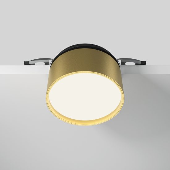 Faretto tondo nero da incasso led 12w orientabile dimmerabile maytoni onda