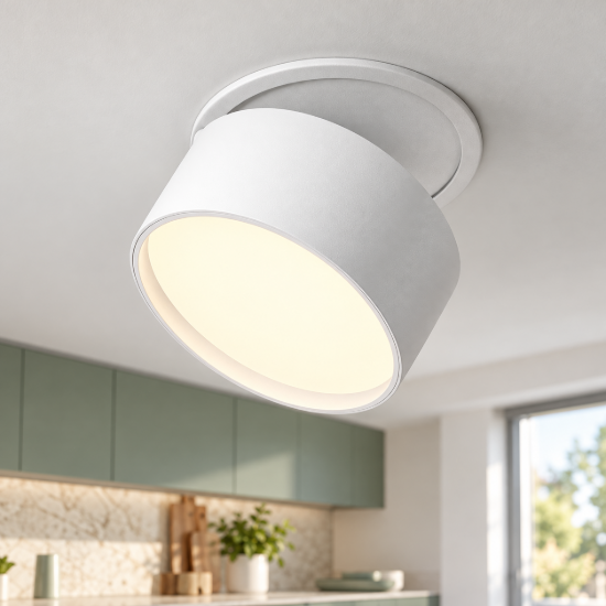 Onda maytoni faretto da incasso led 12w orientabile dimmerabile per cucina bianco