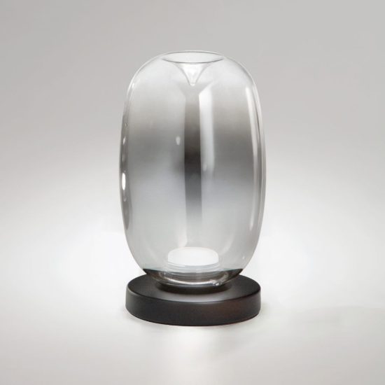 Fabas tambora lampada da tavolo vetro grigio chiaro led 7w cct 2700k 3000k 4000k