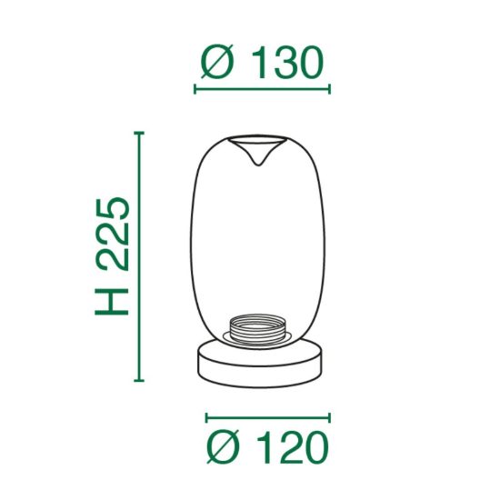 Fabas tambora lampada da tavolo vetro grigio chiaro led 7w cct 2700k 3000k 4000k