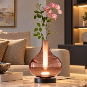 Fabas crodo lampada da tavolo vetro ametista led 7w cct 2700k 3000k 4000k