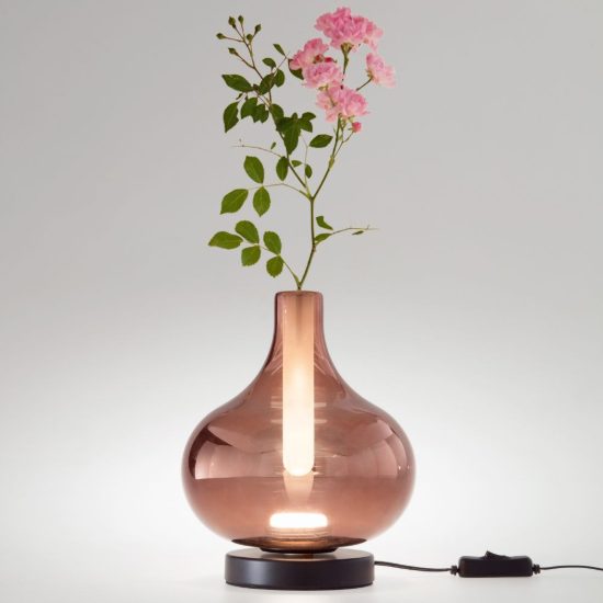 Fabas crodo lampada da tavolo vetro ametista led 7w cct 2700k 3000k 4000k